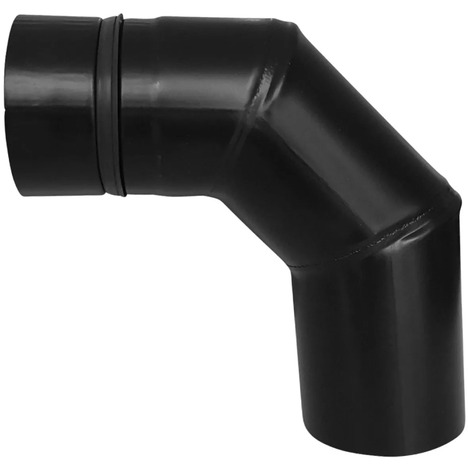 Firefix 90° Bogen für Pelletofenrohr, schwarz, 80mm Durchmesser.