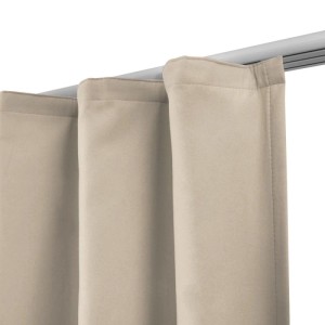 Beautissu Amelie Thermo-Vorhang Creme, 2er-Set, 140x245 cm mit Kräuselband.