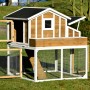 XL Hühnerstall mit Freigehege aus Holz, wetterfest und mit Blumenkasten. Ideal für Hühner oder Kleintiere.
