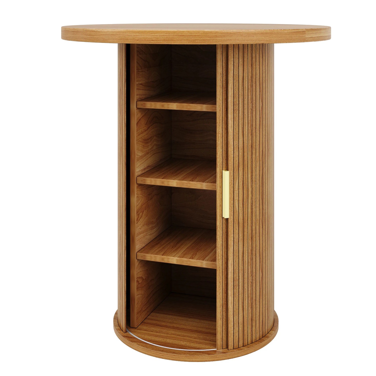 okwish Bartisch mit Stauraum MDF Holzoptik Bar Wohnzimmer 60x60x91.6cm Natur