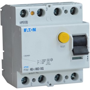 Eaton Fehlerstromschutzschalter RCD-G 40A, 4-polig, für erhöhte Sicherheit im Haus.