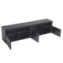 okwish TV Schrank mit LED Beleuchtung für Wohnzimmer 180x35x48cm Schwarz