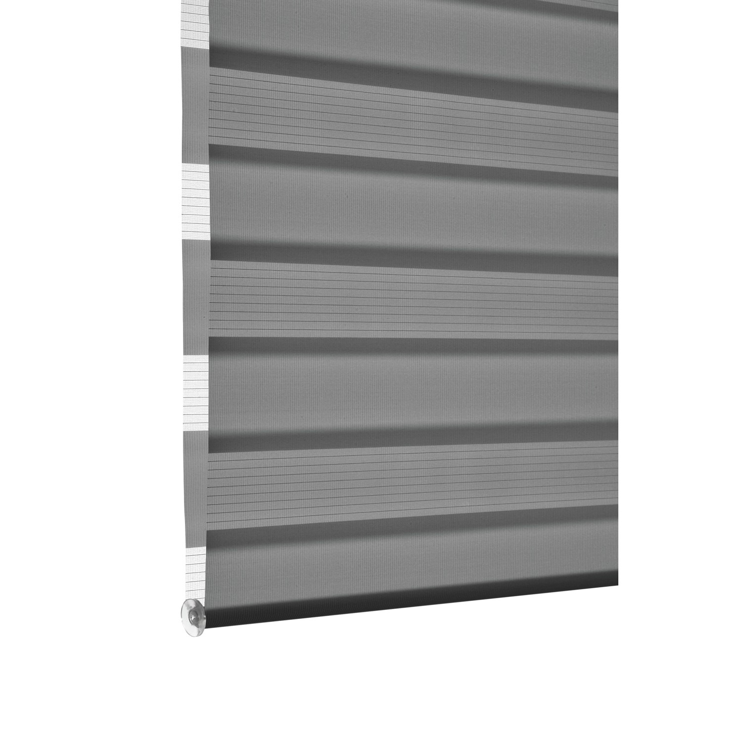 Gardinia Doppelrollo EasyFix, 60x150 cm, anthrazit. Rollo mit transparenten und blickdichten Streifen.