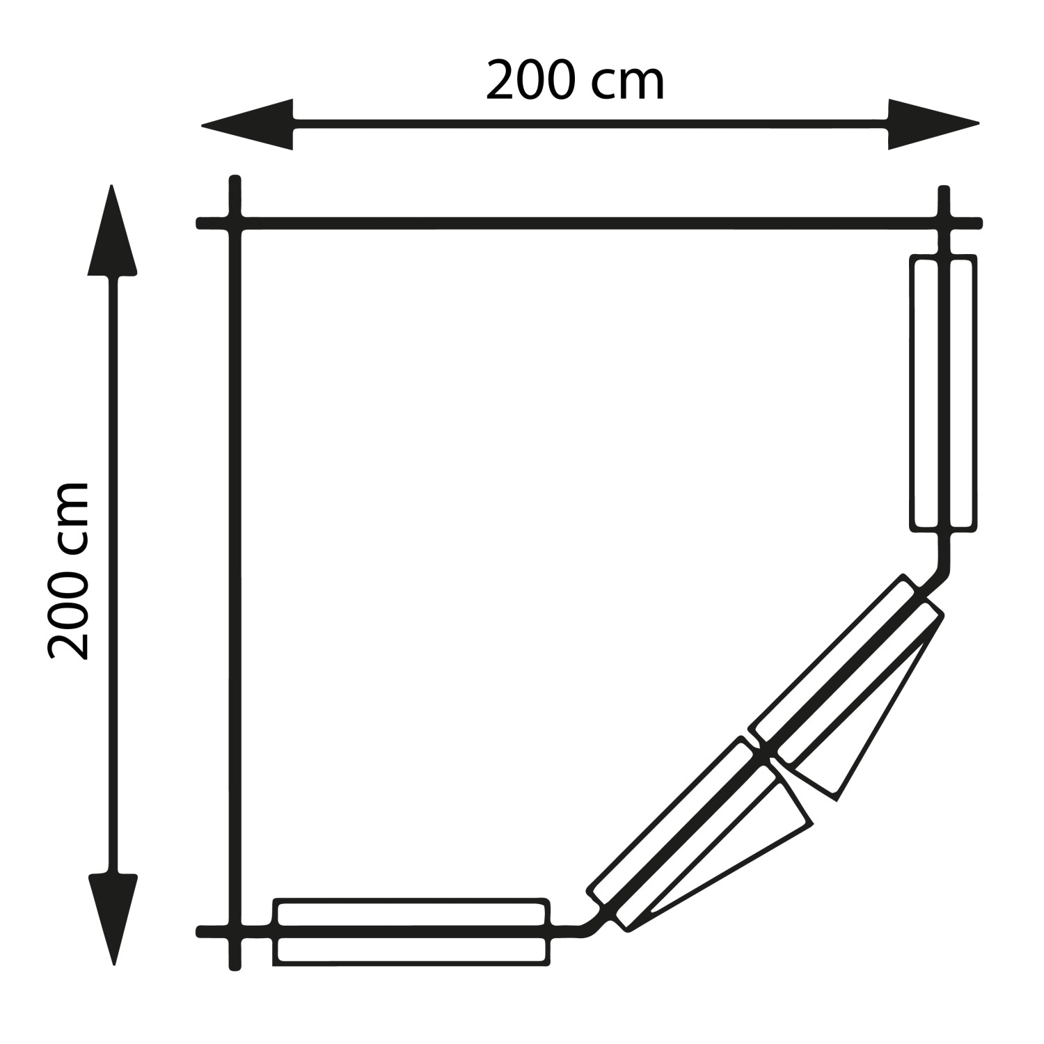 Alpholz 5Eck Gartenhaus SunnyA Natur 200 cm x 200 cm, imprägniert