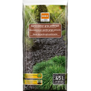 OBI Gartendekor Grau-Anthrazit, 45L Sack Dekormulch zur Beetabdeckung.