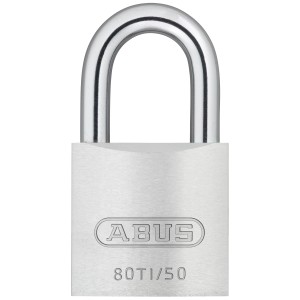 Abus Titalium Vorhangschloss 80TI/50 aus Aluminium und Stahl.