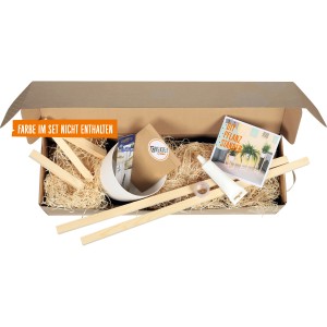 CREATE! by OBI DIY Pflanzständer Groß: Set mit Holzleisten, Übertopf, Bohrer, Schrauben, Leim, Schleifpapier und Anleitung.