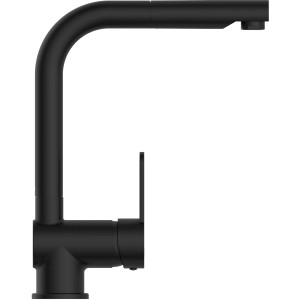 Schwarze, matte Schütte Spültischarmatur London mit herausziehbarem Auslauf.
