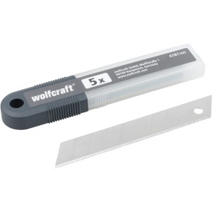 wolfcraft 5er Pack Profi-Abbrechklingen, 18 mm, im Kunststoff-Etui.