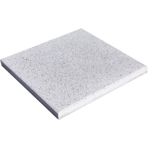 Häusler Landhaus Steinplatte Perlweiß, 50x50 cm, Beton Terrassenplatte mit feiner Oberfläche.