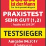 Auszeichnung "selbst ist der Mann" für Gardena Combisystem Drahthandfeger als Testsieger.