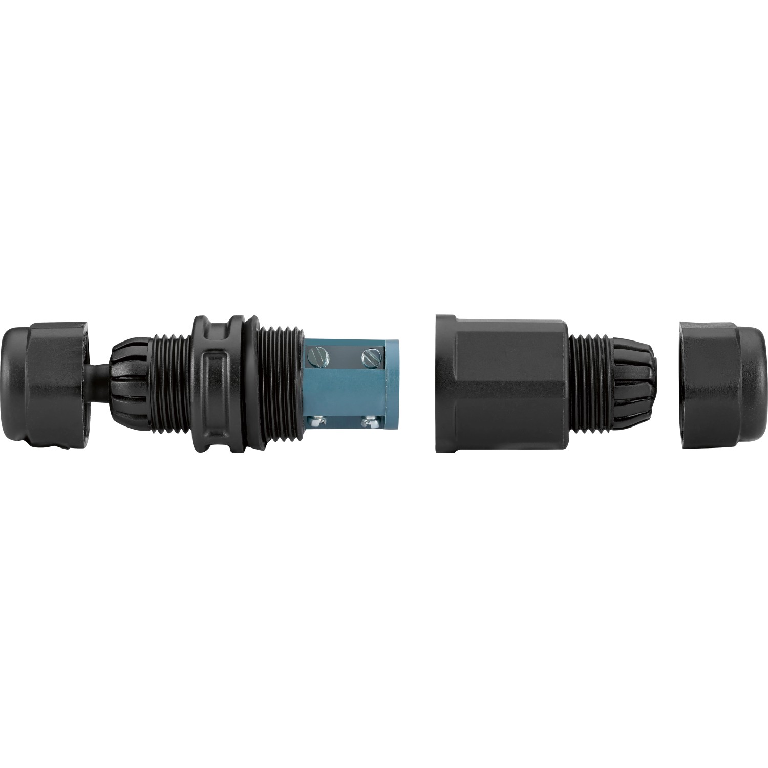 Detailaufnahme des Easy Connectors für den Außenstrahler FL 35W, Aluminium, Schwarz.
