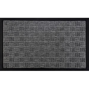 Graue OBI Fußmatte Textur, 40x60 cm, mit rutschfestem Rücken für den Innenbereich.