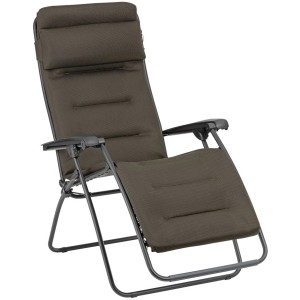 Lafuma Relaxsessel RSX CLIP AC AirComfort® Taupe, Gartenstuhl mit verstellbarer Kopfstütze und Fußstütze.