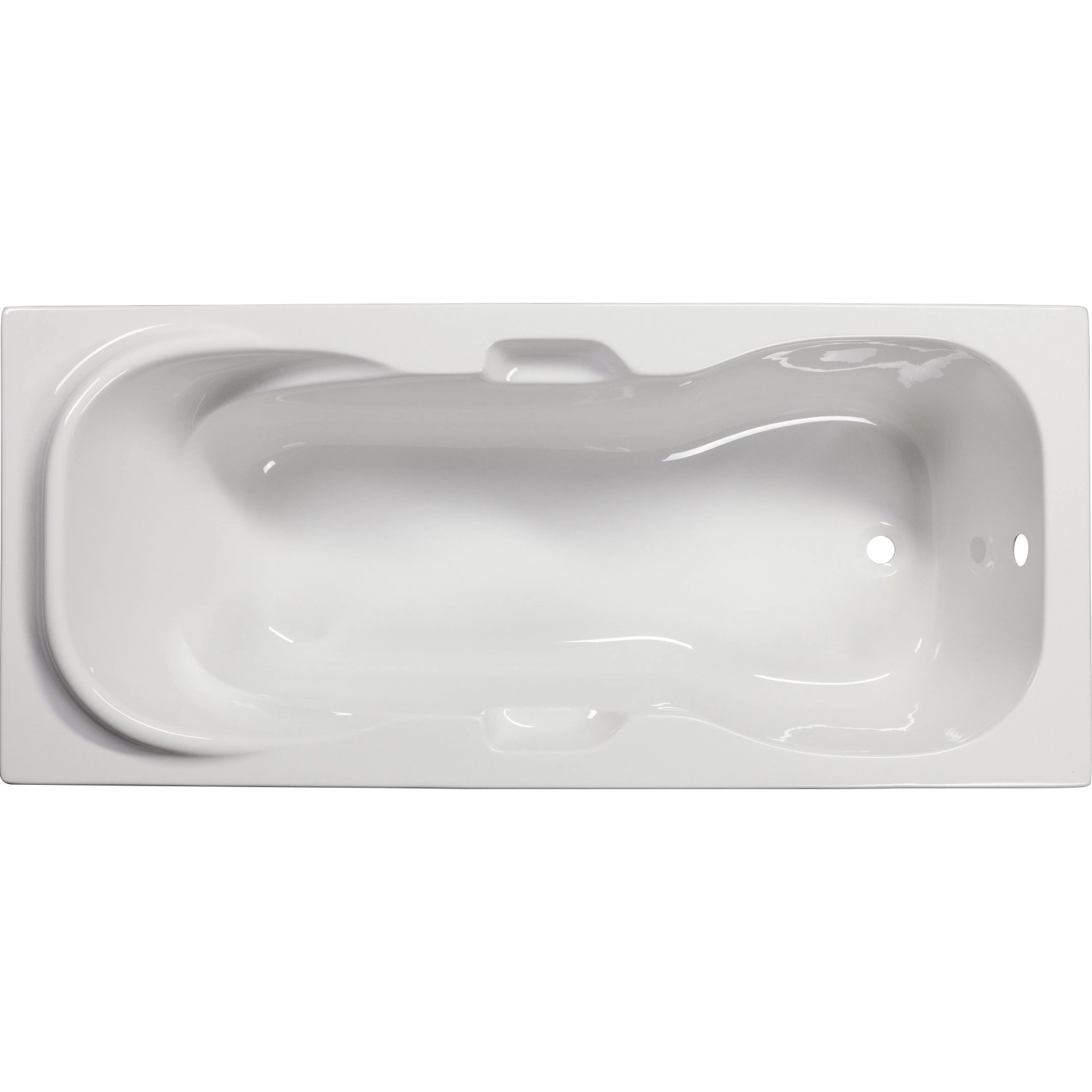 Weiße Sanoacryl Rechteck-Badewanne Fiji, 170x75 cm, Aufsicht.