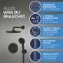 Schwarzes Grohe Precision Thermostat Duschsystem Unterputz mit Kopf- und Handbrause.