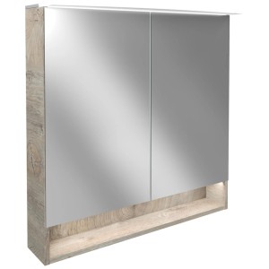 Fackelmann Spiegelschrank B.Style Eiche Natur 80 cm mit Softclose Türen