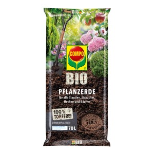 Sack Compo Bio Pflanzerde, torffrei, 70 Liter. Universalerde für Garten- und Zierpflanzen.
