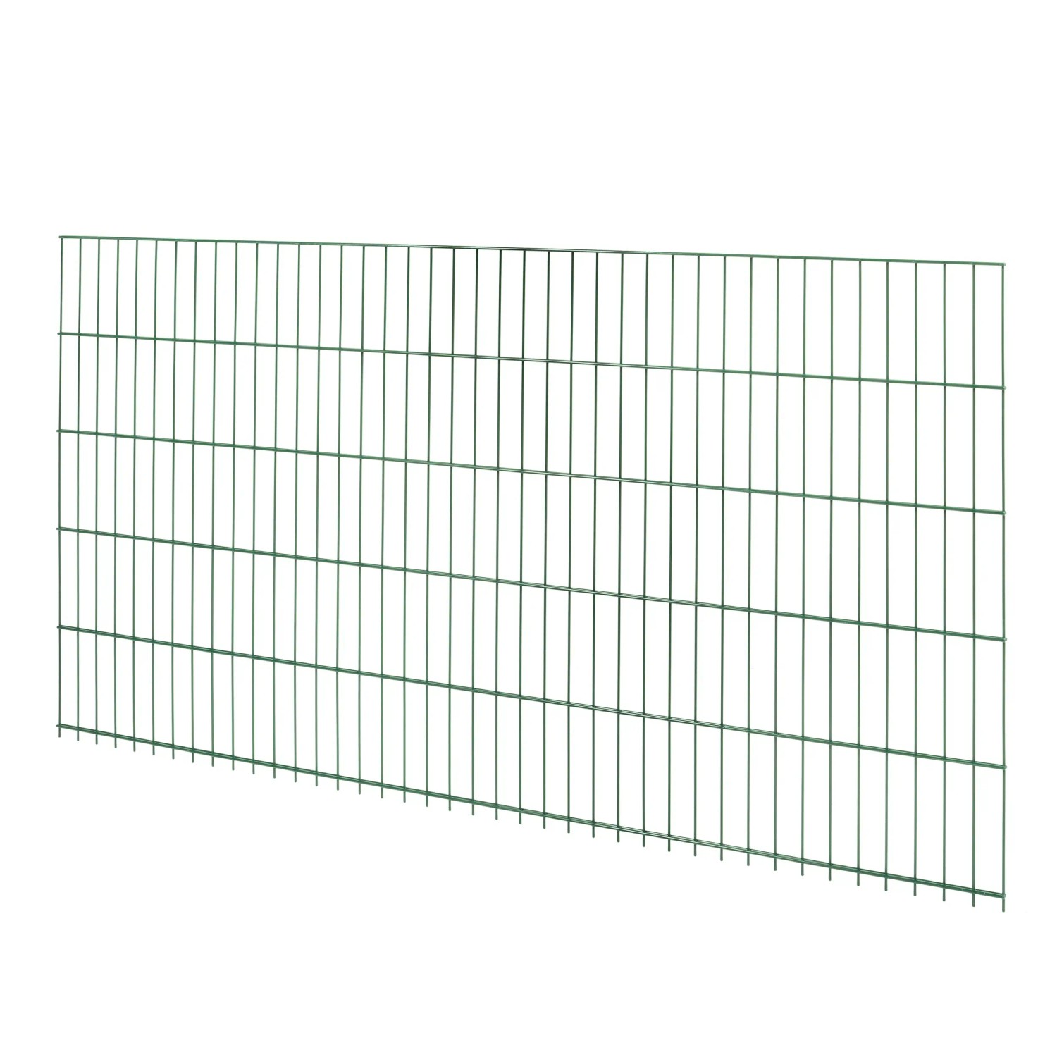 Grüner Doppelstabmattenzaun, 103x201 cm, für robuste Gartenzäune.