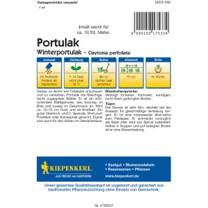 Samentüte Kiepenkerl Winterportulak: Frosthartes Blattgemüse für Beet und Gewächshaus.
