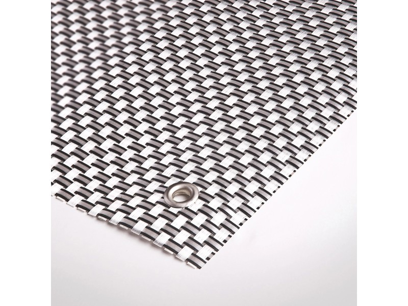 TENAX Texstyle Privé Sichtschutznetz – Stahlgrau, 1,00 X 25 M, Aus PVC/Polyester, Mit Ösen Zur Montage