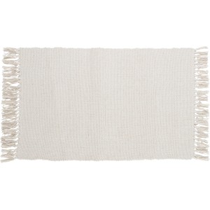 OBI Baumwoll Teppich Uni Weiß 50 x 80 cm