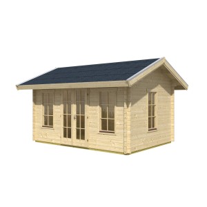Skan Holz Gartenhaus Montral 1 DS Natur, 420x300cm, aus unbehandeltem Holz.