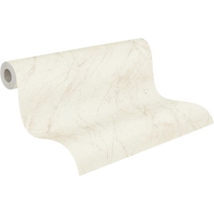A.S. Création Vliestapete Marmor Creme-Grau, Rolle mit Marmor-Optik.
