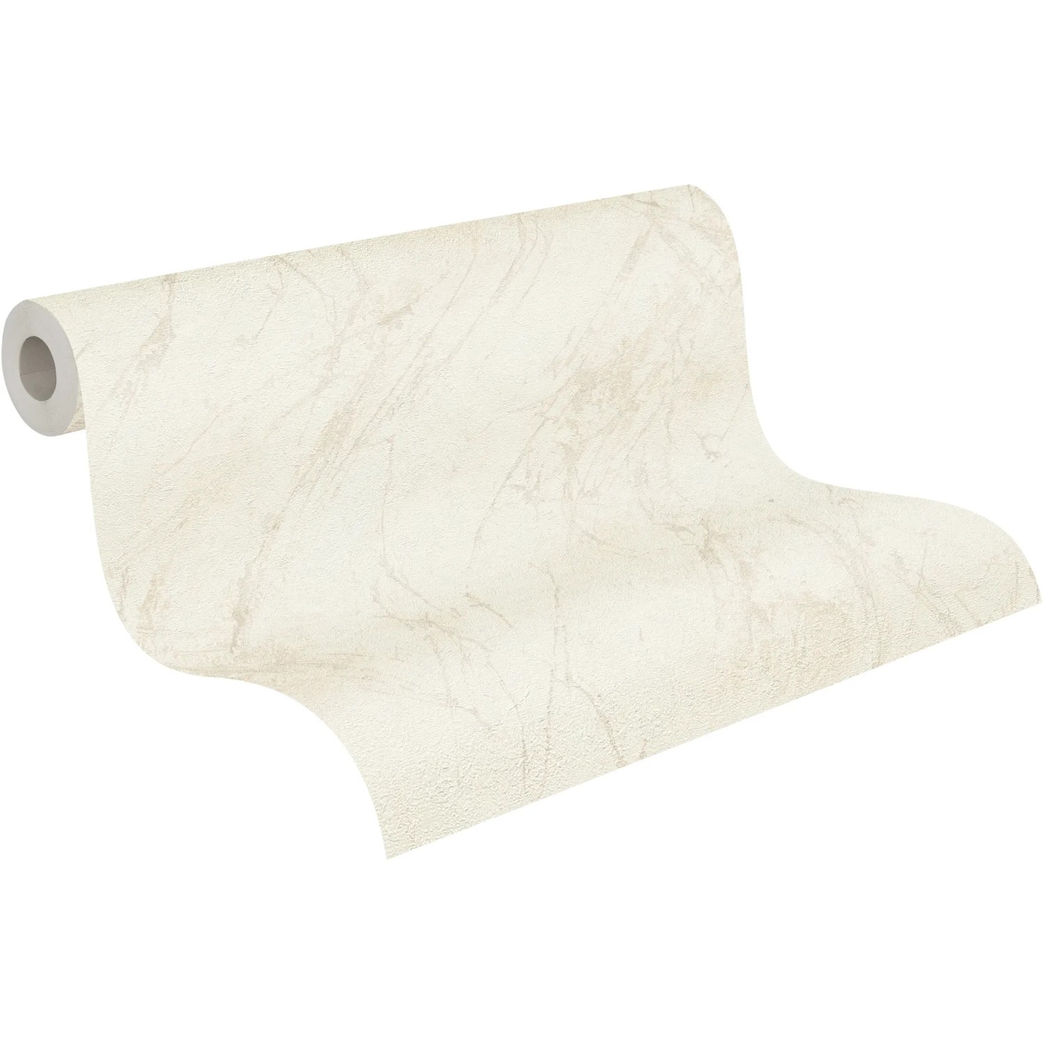 A.S. Création Vliestapete Marmor Creme-Grau, Rolle mit Marmor-Optik.