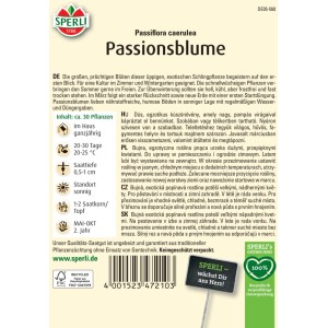 Sperli Saatgut Passionsblume: Samenpackung der blauen Passionsblume für Garten und Kübel.