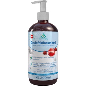 Certainly Hand- und Flächendesinfektion, 300ml Flasche mit Spender.