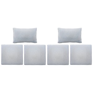 Ersatz-Kissenbezüge, 6-teilig, für Olea Balkonmöbelset, grau. Sitz- und Rückenkissen.