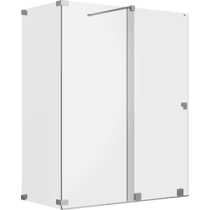 Schöner Wohnen Walk-In Dusche mit Schiebetür und Seitenwand, silbermatte Beschläge, 110x130x200 cm.