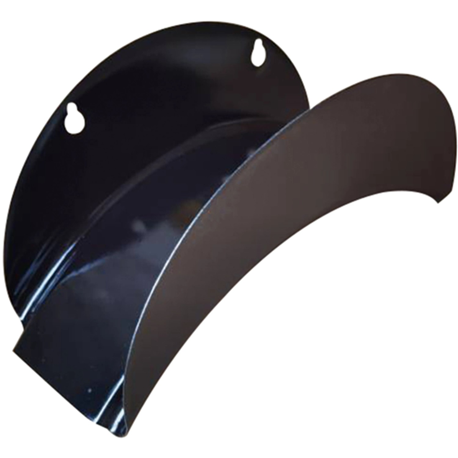 Schwarzer LUX-TOOLS Wandschlauchhalter aus Metall für Gartenschläuche und Kabel.