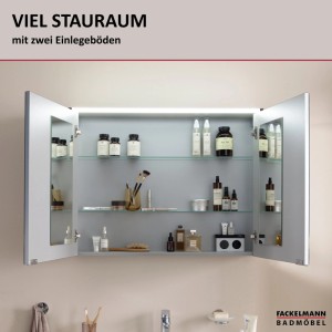 Fackelmann Badmöbel Spiegelschrank B.Round 90 cm Grafit