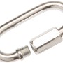 Conacord Ketten-Schnellverschluss aus glänzendem Stahl, 8x58 mm, offen mit Schraubverschluss. Robuster Karabiner.