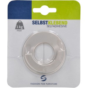 Siro Haken 2332, selbstklebend, nickelfarben matt, Ø 60 mm, für Garderobe.