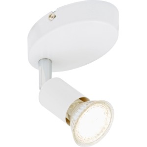 Weißer Briloner LED-Spot Simple, 1-flammig, aus Metall, schwenkbarer Strahler für Innenräume.