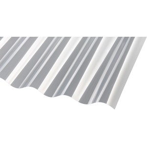Klare PVC Profilplatte (1,1 mm) P8 130/30, 3300x1000 mm für Kunststoffbedachung.