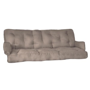 Taupe Sitzkissen für Hollywoodschaukel 180x50cm. Bequeme Polsterauflage für 3-Sitzer Gartenbank mit Seitenkissen.