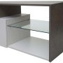 MCW TV-Rack in Beton-Optik und Weiß mit Glasboden und offenen Fächern. Moderner TV-Schrank.