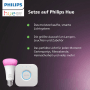 Philips Hue Kamera-Set Secure Weiß mit Lampe und Bridge für smarte Videoüberwachung.