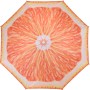 Strandsonnenschirm im Orangendesign, Ø 180 cm, ideal für sonnige Tage am Strand.