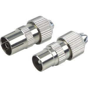 Schwaiger IEC Koaxial-Stecker und Koaxial-Buchsen Set für Antennensteckdose