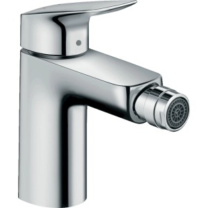 Hansgrohe Logis Bidetarmatur, Chrom, mit Zugstangen-Ablaufgarnitur. Elegantes Design für Ihr Bidet.