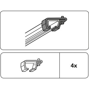 Gardinia Deckenträger für U-Laufschiene, weiße Halterung für Gardinenstangen, 4er-Set.