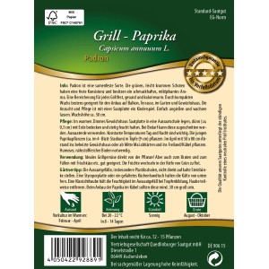 Saatplatte Quedlinburger Grill-Paprika Padron für die Anzucht von mild-pikanten Paprika.