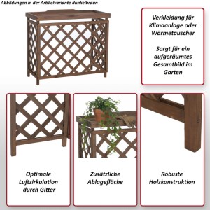 MCW Verkleidung für Klimaanlage/Wärmetauscher Q14 aus Holz, natur, 78x90x45cm