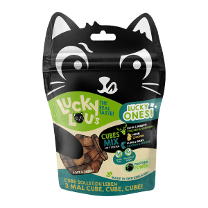 Lucky Lou Katzen-Trockenfutter Cubes Mixpack, leckere Würfel für Katzen.