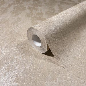 Beige Vliestapete in Metalloptik von Marburg, glänzend und modern, Rollenmaß 10,05x0,53m.